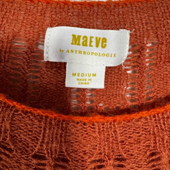 Anthropologie Maeve Lindsay Pointelle Wool Alpaca Sweater - Picture 4 of 6